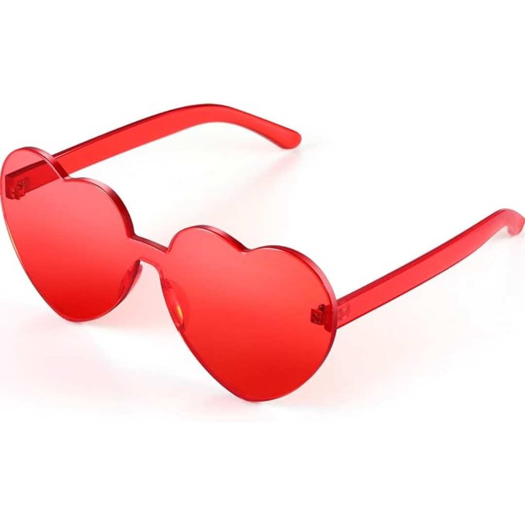 Herzförmige Sonnenbrille Damen | Randloses Design mit Transparenten Gläsern | Leichtes Accessoire für Stil und Komfort 9