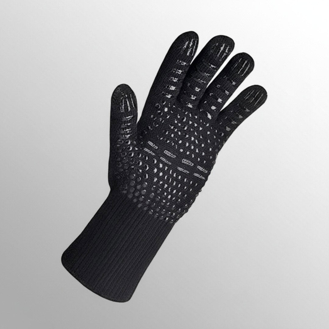 Hitzebeständiger Grillhandschuh | Rutschfeste Silikonbeschichtung für Optimalen Grip | Beidseitig Tragbar bis 800 °C 0