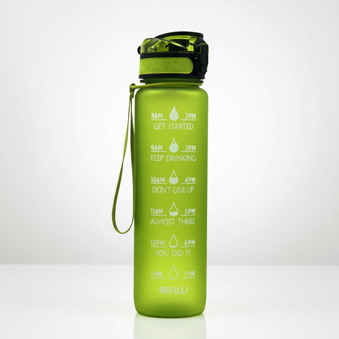 HydraHero | Trinkflasche Sport mit Zeitmarkierungen & Trinkhalm | 1 Liter für Optimale Hydration 3