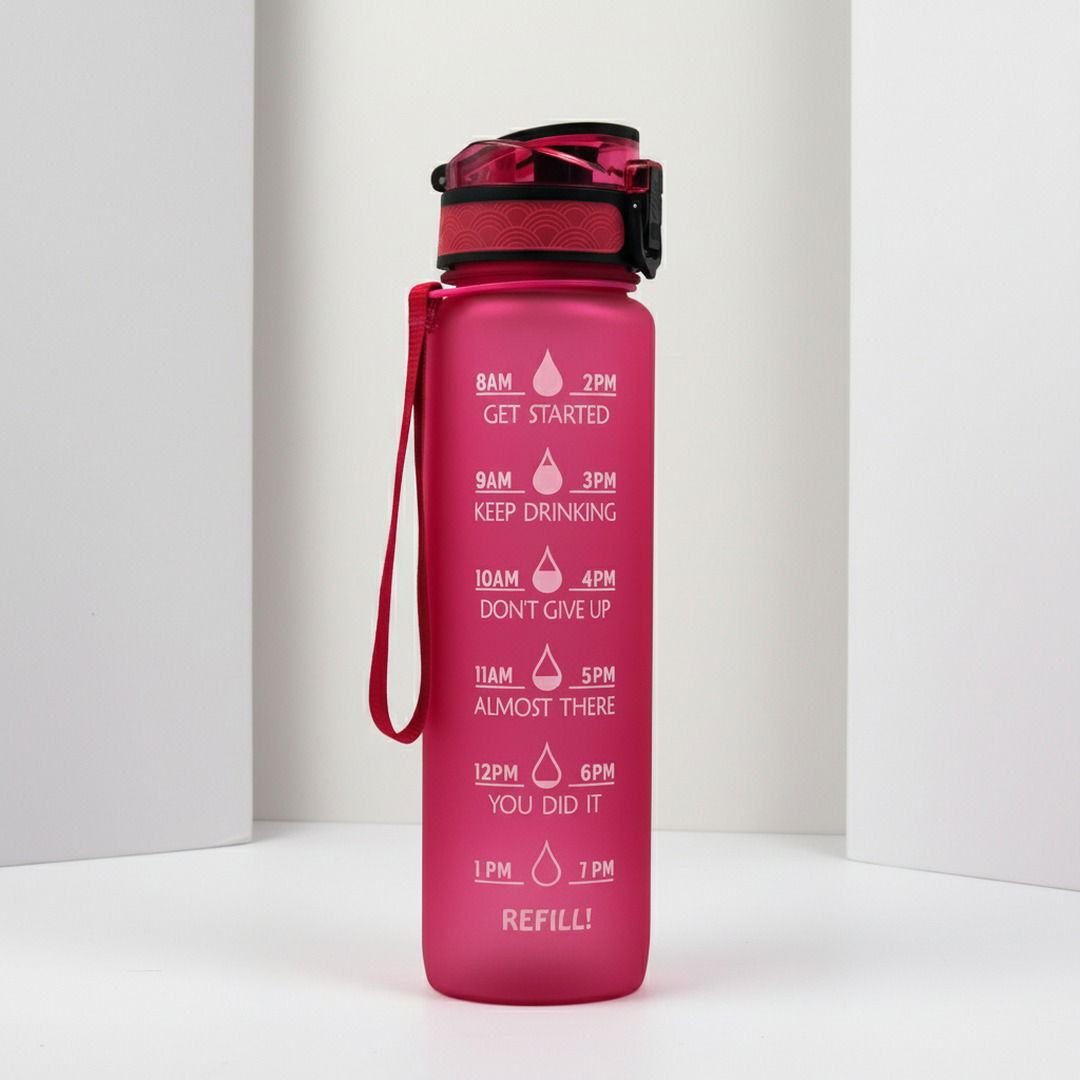 HydraHero | Trinkflasche Sport mit Zeitmarkierungen & Trinkhalm | 1 Liter für Optimale Hydration 3