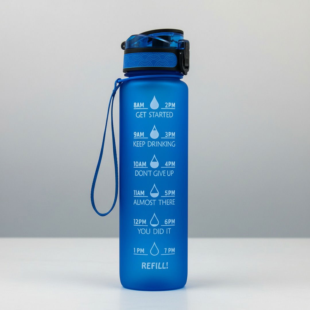 HydraHero | Trinkflasche Sport mit Zeitmarkierungen & Trinkhalm | 1 Liter für Optimale Hydration 3