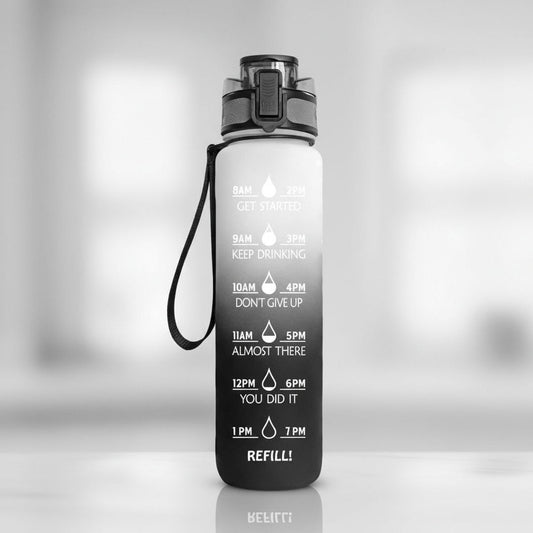 HydraHero | Trinkflasche Sport mit Zeitmarkierungen & Trinkhalm | 1 Liter für Optimale Hydration 3
