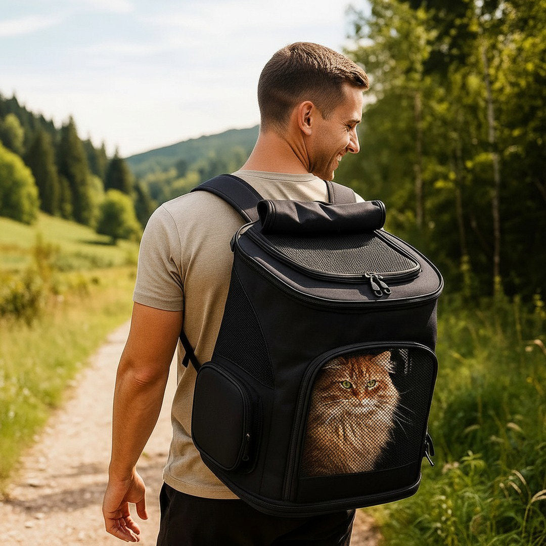 Katzenrucksack | Tragbarer Katzen Rucksack mit Sichtfenster & Belüftung | Stressfreies Reisen für Deine Katze 8