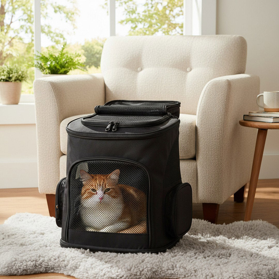 Katzenrucksack | Tragbarer Katzen Rucksack mit Sichtfenster & Belüftung | Stressfreies Reisen für Deine Katze 8