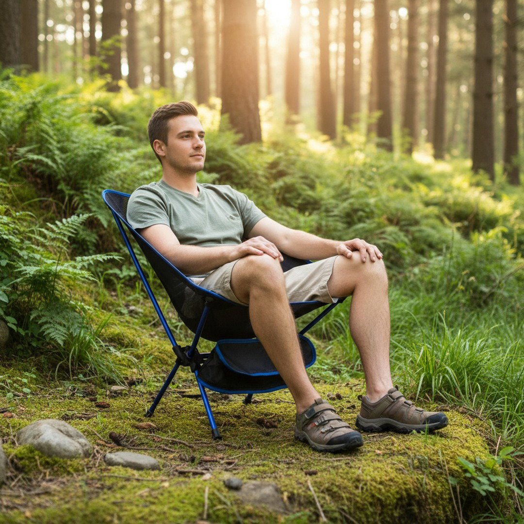 Komfortabler Campingstuhl | Faltbarer Klappstuhl mit Ergonomischem Design | Tragbar für Entspannung im Freien 3