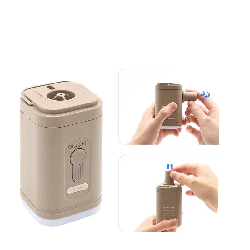 Kompakte Elektrische Luftpumpe | USB-Akku mit 2-in-1 Funktion | Ideal zum Aufpumpen und Absaugen 0