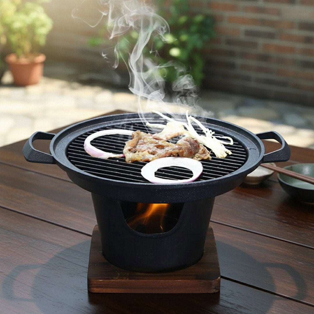Kompakter Grill | Mini BBQ Antihaft Grill aus Aluminiumlegierung | Perfektes Grillerlebnis für Unterwegs 5