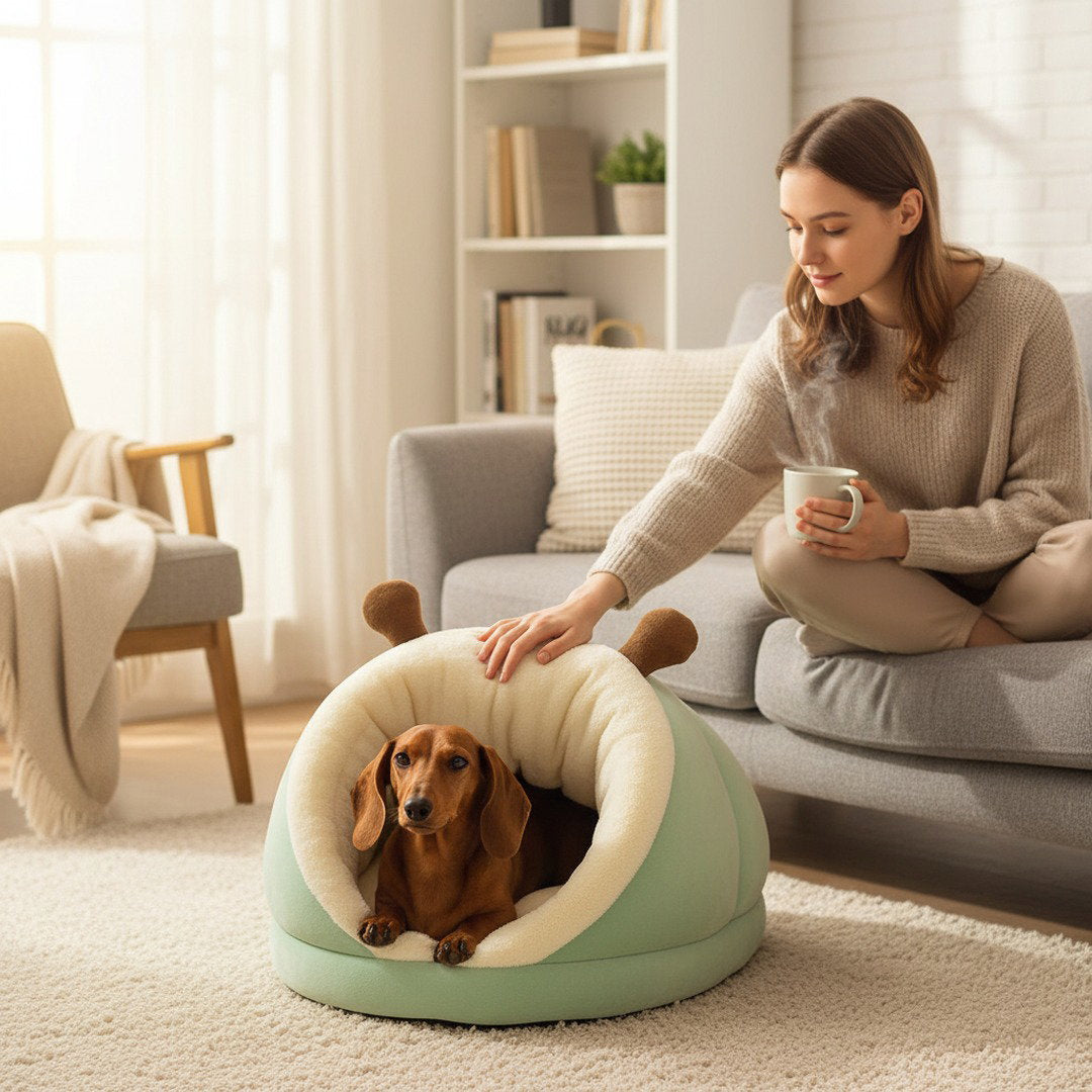 Kuschelbett | Orthopädisches Hundebett mit Gelenkschonender Unterstützung | Waschbar und Rutschfest für Beruhigenden Schlaf 1