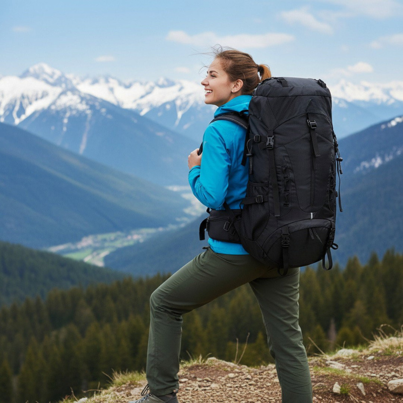 Outdoor-Rucksack Herren | 65L Wasserdicht mit Ergonomischem Trägersystem | Optimaler Stauraum für Abenteuer 6