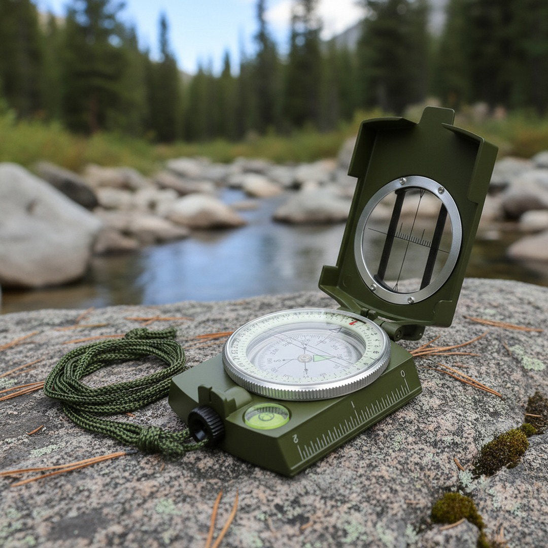 Outdoor Kompass | Präziser Navigationskompass mit Libelle & Lanyard | Ideal für Camping und Wandern 6