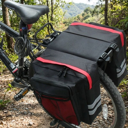 Praktische Fahrradtasche Gepäckträger mit 27L Volumen | Doppelseitige Gepäckträgertasche für Sicheres Radfahren 0