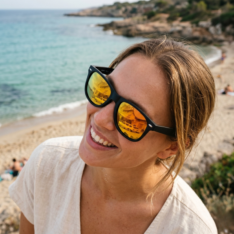 Retro Sonnenbrille | Polarisierte 80er-Jahre-Sonnenbrille mit UV400 Schutz | Unisex für Klare Sicht und Stil 0