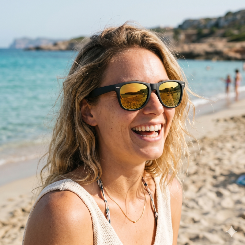 Retro Sonnenbrille | Polarisierte 80er-Jahre-Sonnenbrille mit UV400 Schutz | Unisex für Klare Sicht und Stil 0