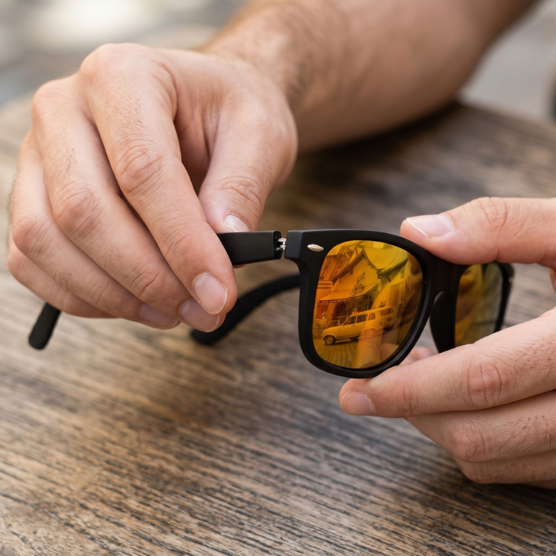 Retro Sonnenbrille | Polarisierte 80er-Jahre-Sonnenbrille mit UV400 Schutz | Unisex für Klare Sicht und Stil 0
