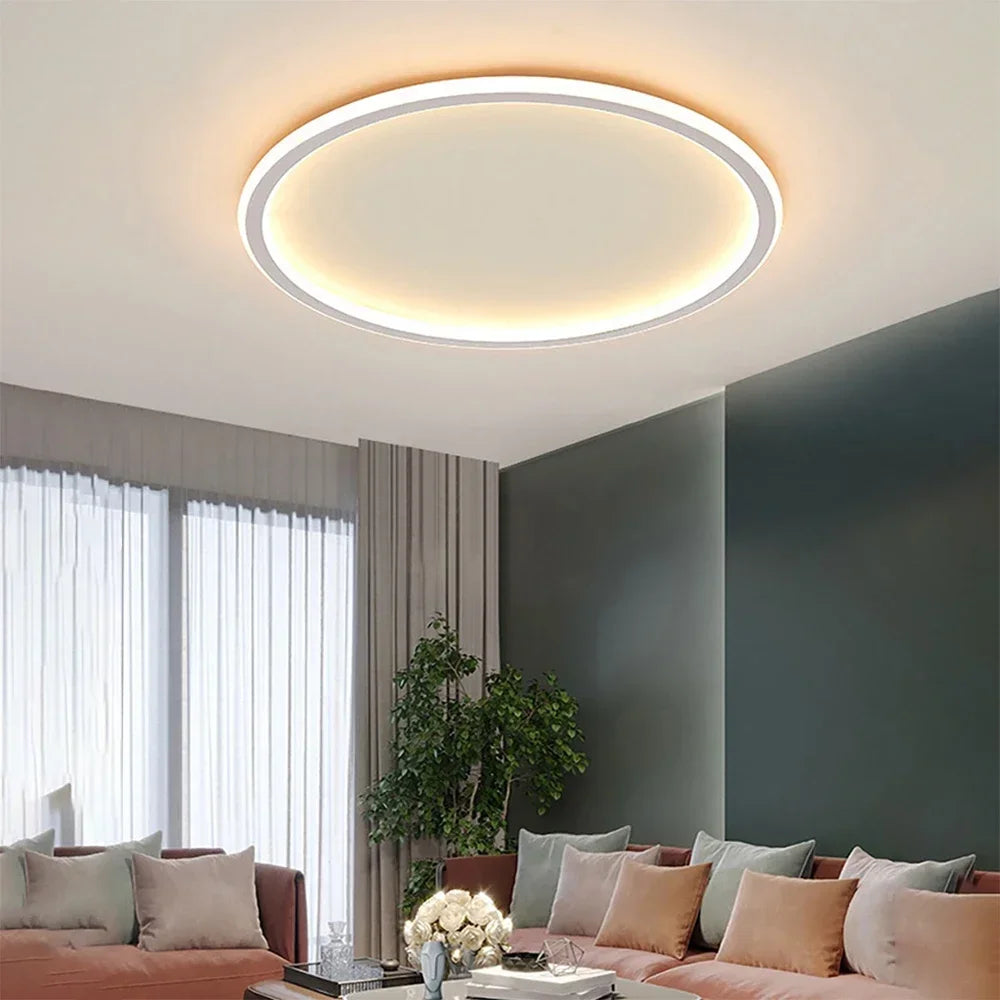 Runde LED Deckenleuchte | Skandinavisches Design mit Angenehmer Ausleuchtung für Wohnzimmer und Schlafzimmer 1