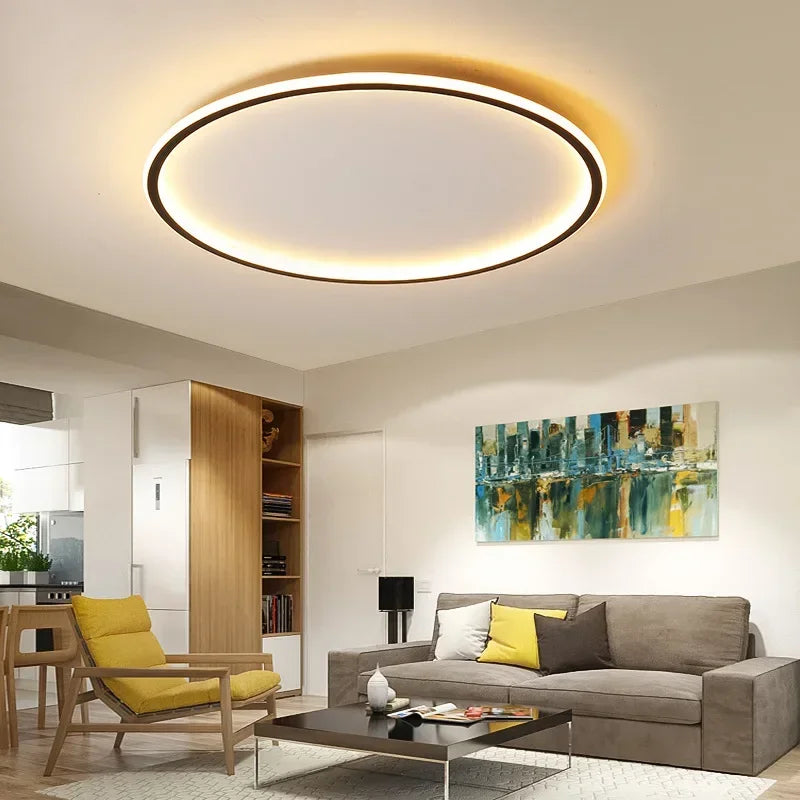 Runde LED Deckenleuchte | Skandinavisches Design mit Angenehmer Ausleuchtung für Wohnzimmer und Schlafzimmer 2