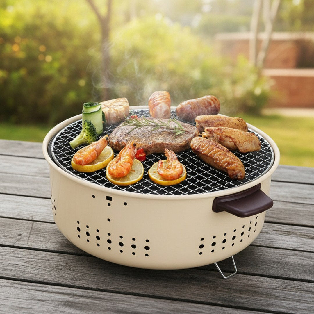Tragbarer Tischgrill | Rauchfreier Tischgrill mit Kompaktem Design | Ideal für Picknicks und Camping 4