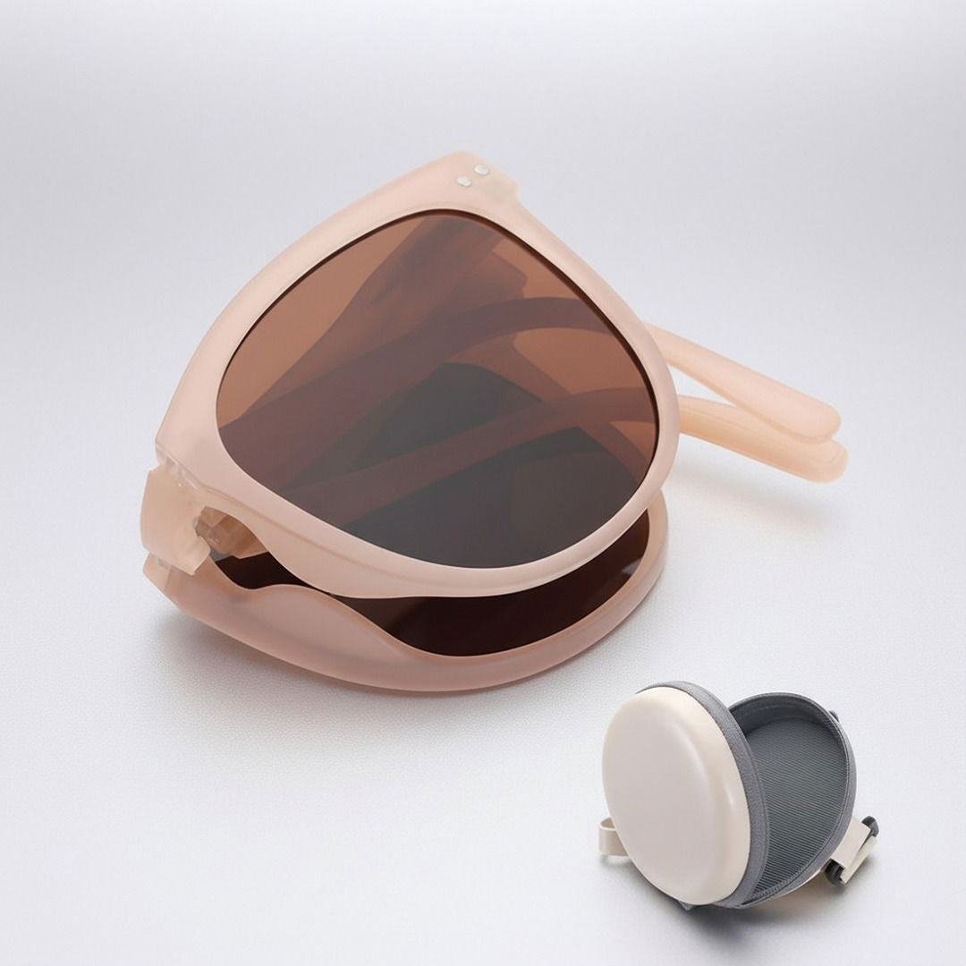 Unisex Faltbare Polycarbonat Sonnenbrille | Retro Ovales UV400 Schutzaccessoire für Sommer 2025 0