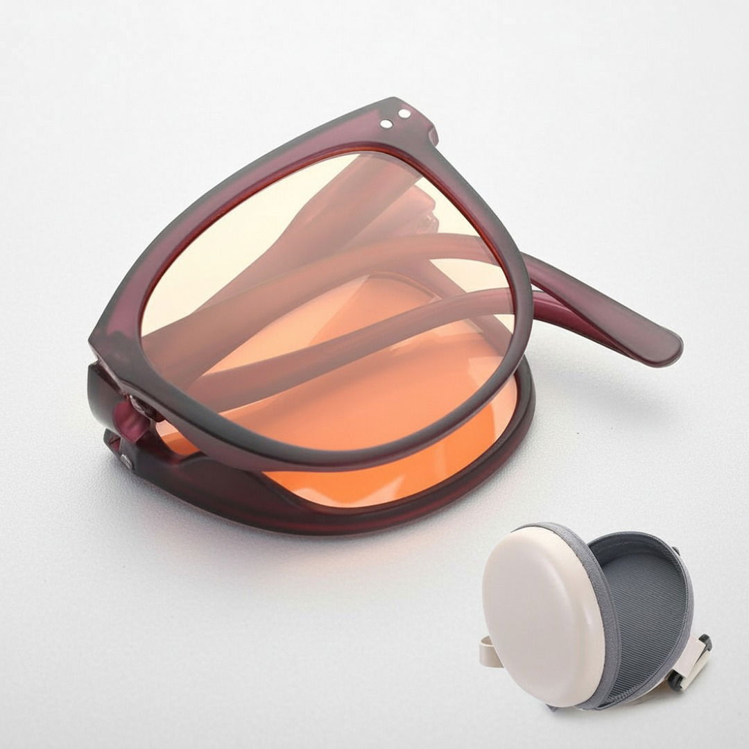 Unisex Faltbare Polycarbonat Sonnenbrille | Retro Ovales UV400 Schutzaccessoire für Sommer 2025 0