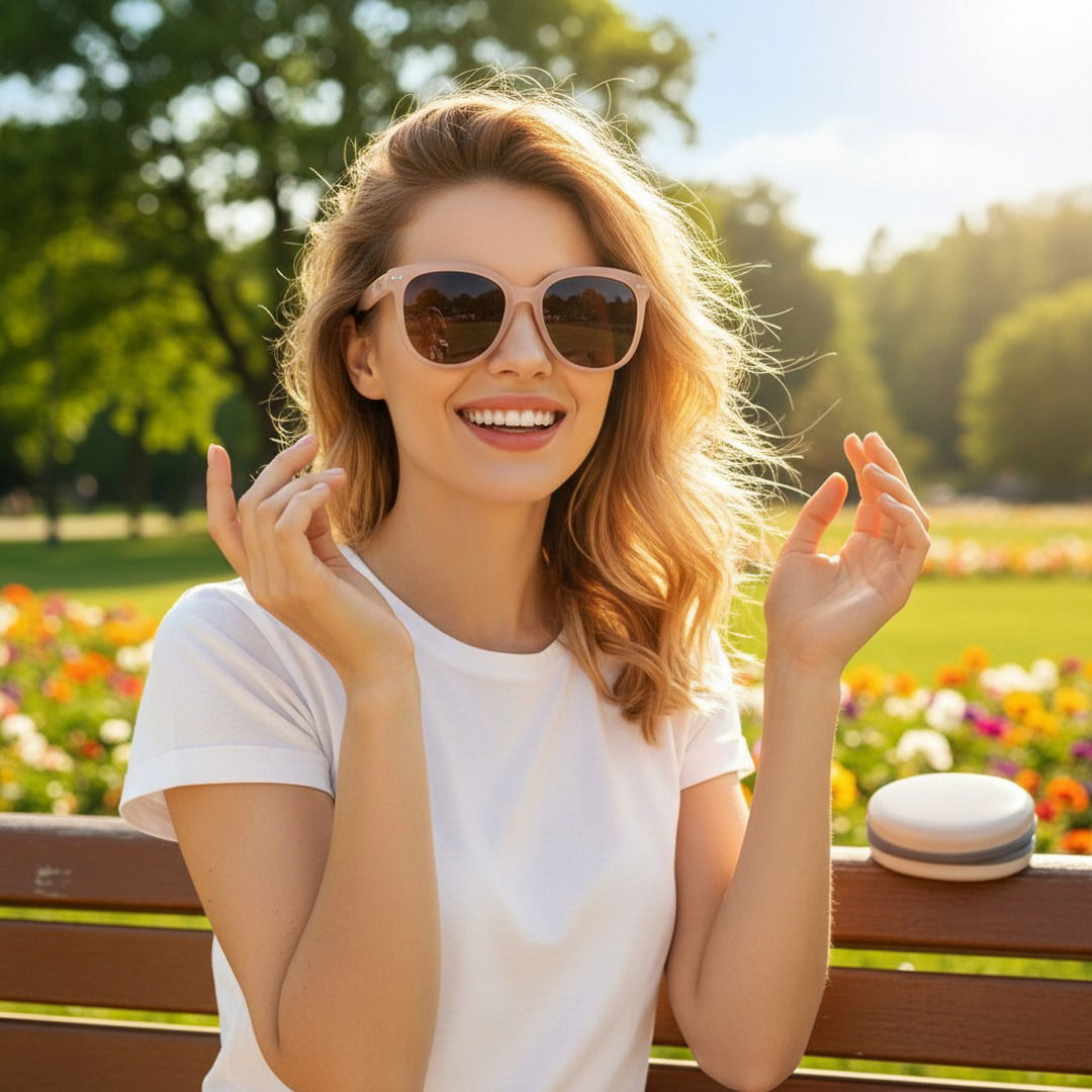 Unisex Faltbare Polycarbonat Sonnenbrille | Retro Ovales UV400 Schutzaccessoire für Sommer 2025 0