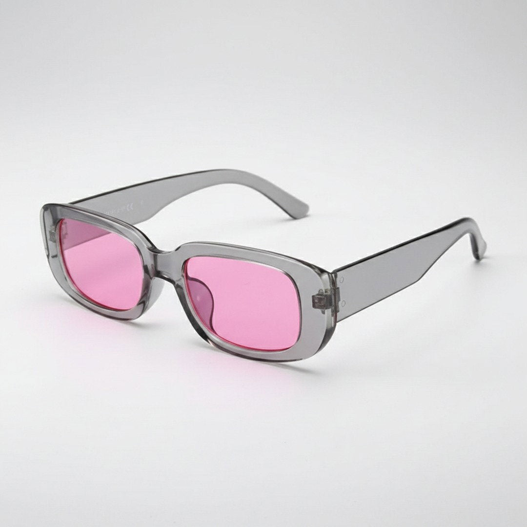 Unisex Retro-Vintage Kunststoff Sonnenbrille | Stilvolles Rechteckiges Design für Sommer 13