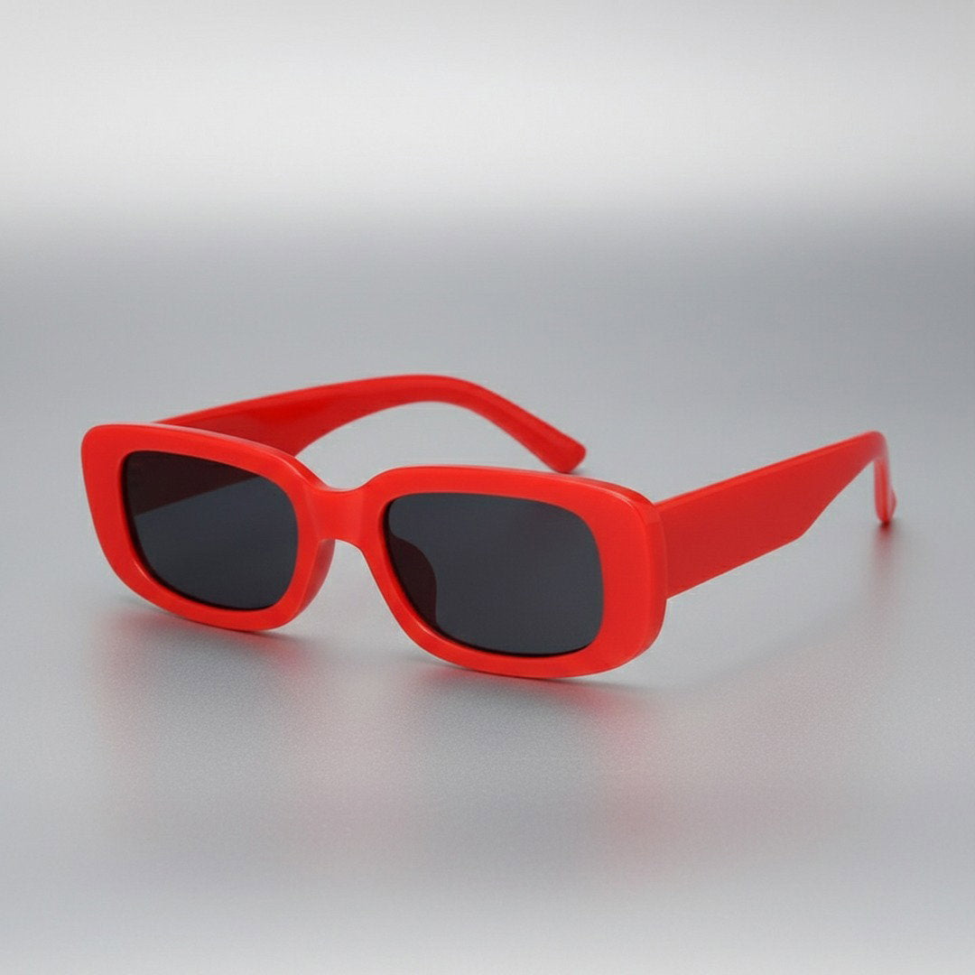 Unisex Retro-Vintage Kunststoff Sonnenbrille | Stilvolles Rechteckiges Design für Sommer 13