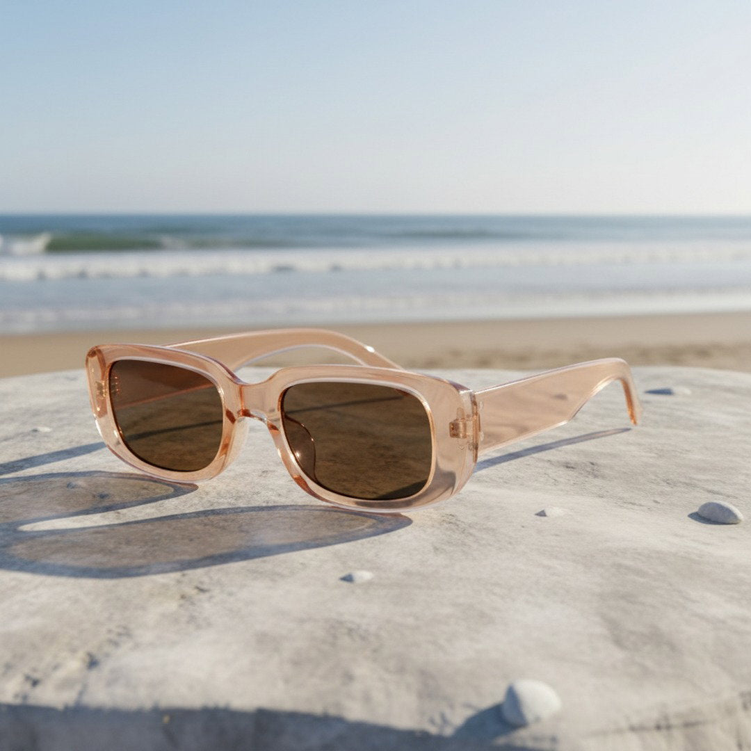 Unisex Retro-Vintage Kunststoff Sonnenbrille | Stilvolles Rechteckiges Design für Sommer 13