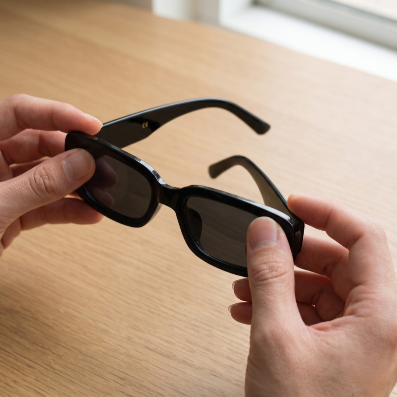 Unisex Retro-Vintage Kunststoff Sonnenbrille | Stilvolles Rechteckiges Design für Sommer 13