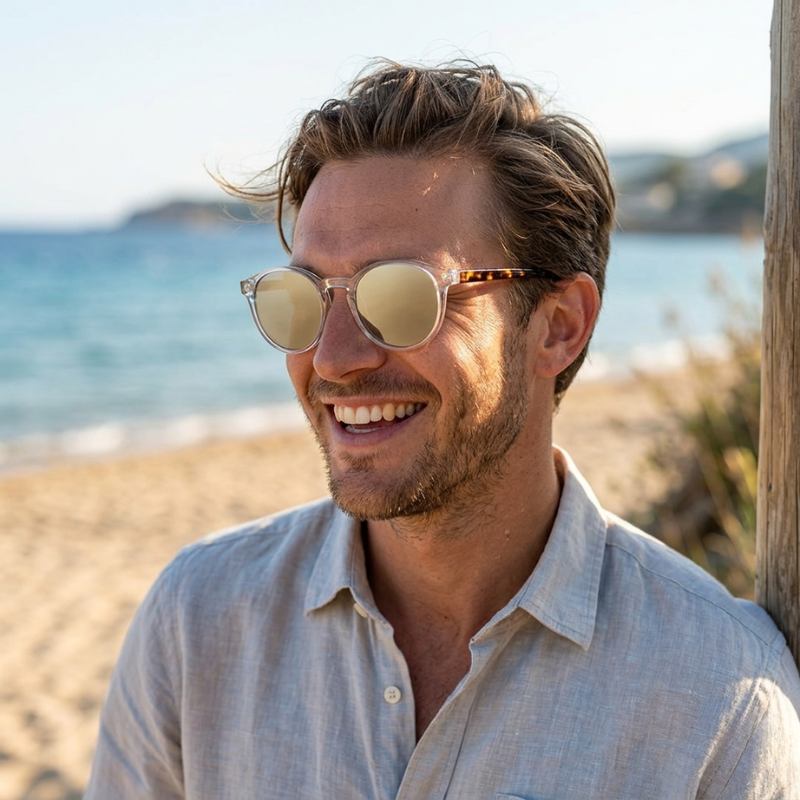 Unisex Runde Polarisierte Sonnenbrille | Retro Leopardenmuster für Sommer 2025 | UV400 Schutz und Bequemer Rahmen 5