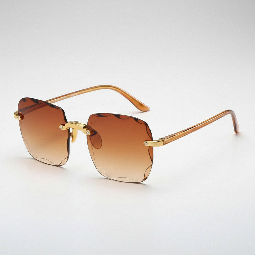 Unisex Ultraleichte Randlose Sonnenbrille | Vintage UV400 Schutzbrille für Sommer 6