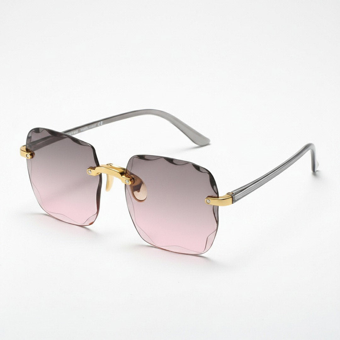 Unisex Ultraleichte Randlose Sonnenbrille | Vintage UV400 Schutzbrille für Sommer 6