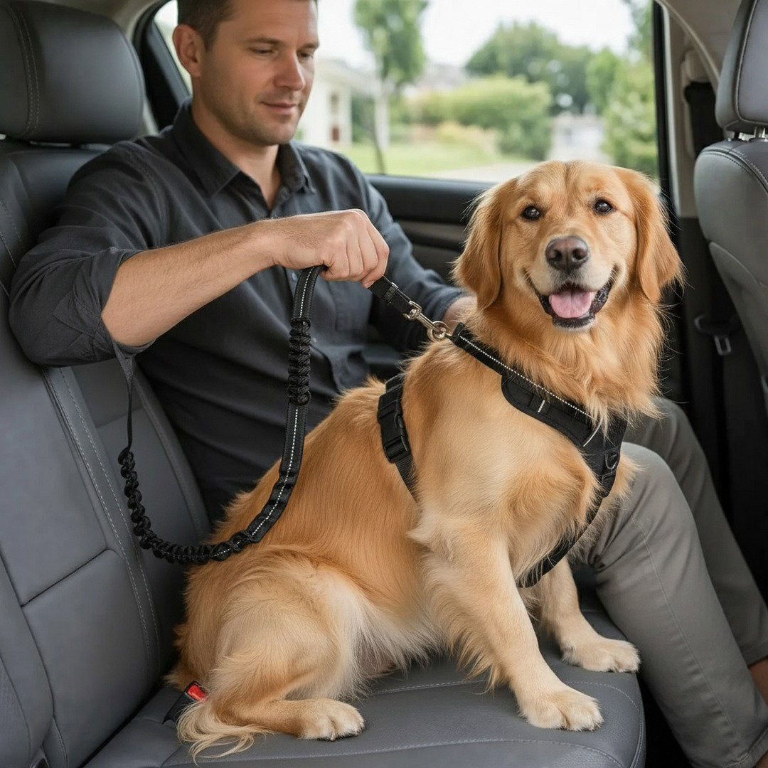 Verstellbarer Hunde Sicherheitsgurt Auto mit Zwei-Wege-Befestigung | Sicherer Halt für Reisen mit Ihrem Hund 1