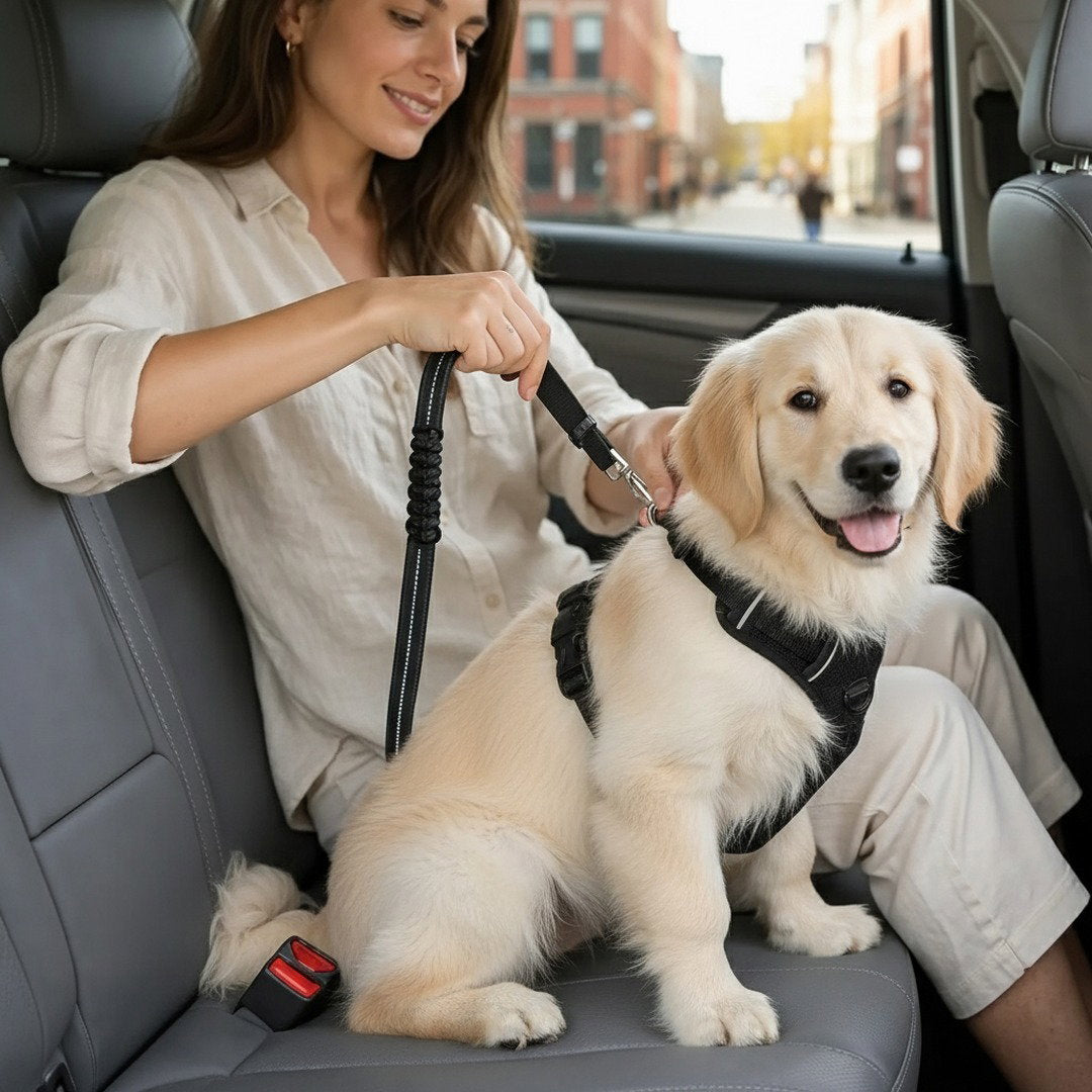 Verstellbarer Hunde Sicherheitsgurt Auto mit Zwei-Wege-Befestigung | Sicherer Halt für Reisen mit Ihrem Hund 1