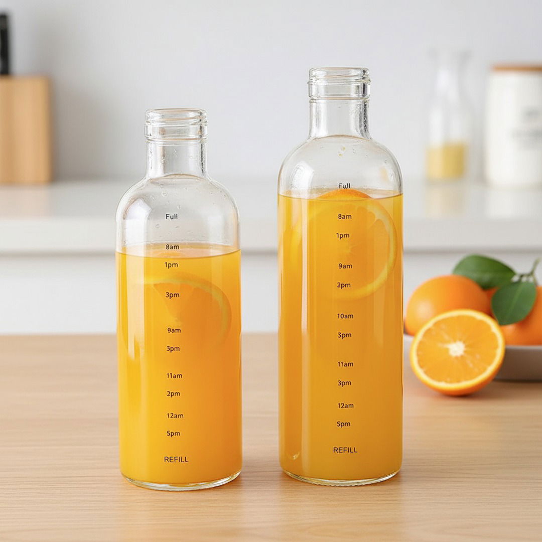 Vielseitige Trinkflasche | Auslaufsichere Wasserflasche mit Zeitskala | Ideal für Kinder und Erwachsene zur Hydration 3
