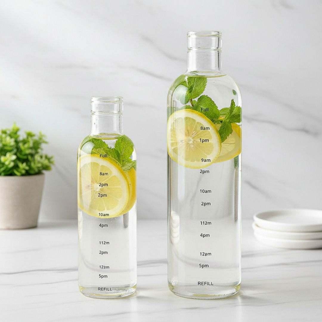 Vielseitige Trinkflasche | Auslaufsichere Wasserflasche mit Zeitskala | Ideal für Kinder und Erwachsene zur Hydration 3