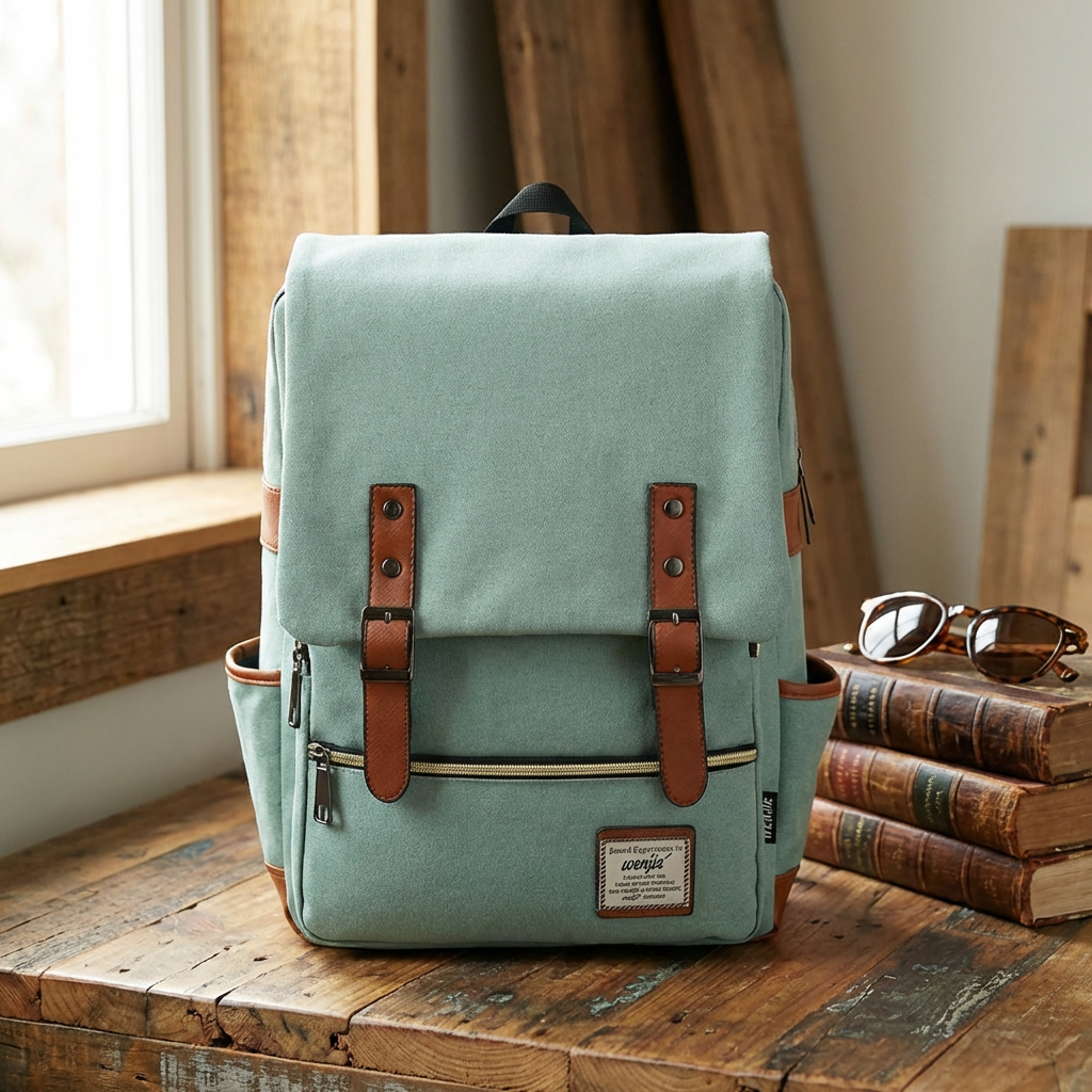 Vintage Oxford | Rucksack Damen mit Wasserabweisendem Stoff | Stylischer Begleiter für Reisen und Studium 1
