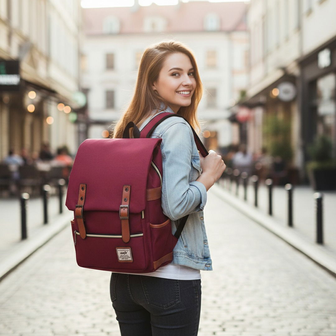 Vintage Oxford | Rucksack Damen mit Wasserabweisendem Stoff | Stylischer Begleiter für Reisen und Studium 1