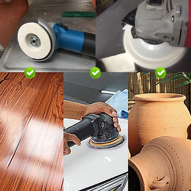 Wollpolierwerkzeugscheibe | Polierdisk für vielseitige Anwendungen mit hoher Flexibilität | Ideal zum Polieren von Metall und Holz 3