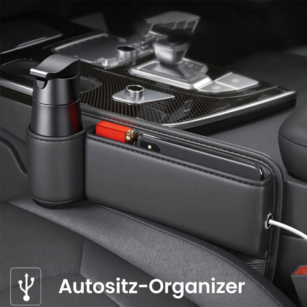 Karnz | Autositz Organizer mit modischem Design und Ladeanschluss | Praktische Aufbewahrungslösung für Ordnung im Auto 94