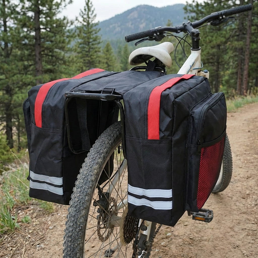 Praktische Fahrradtasche Gepäckträger mit 27L Volumen | Doppelseitige Gepäckträgertasche für Sicheres Radfahren