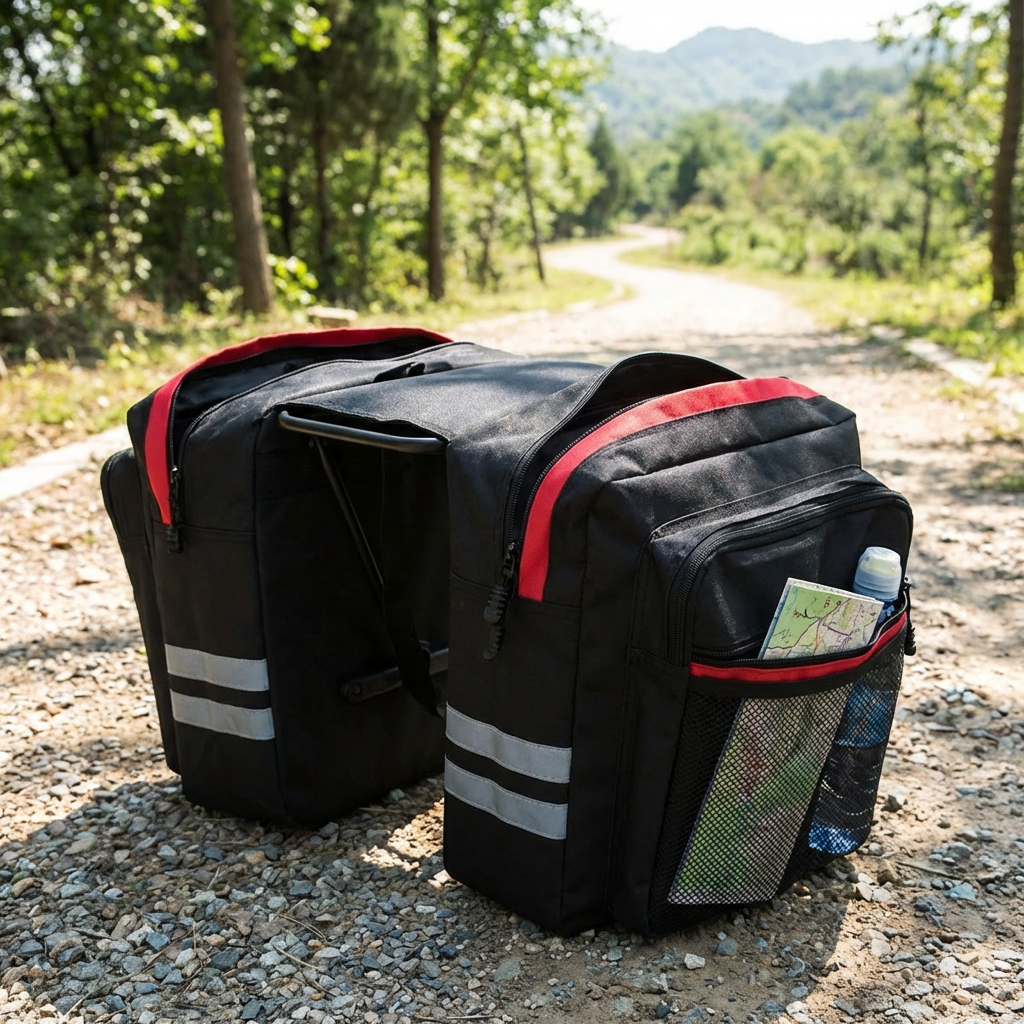 Praktische Fahrradtasche Gepäckträger mit 27L Volumen | Doppelseitige Gepäckträgertasche für Sicheres Radfahren
